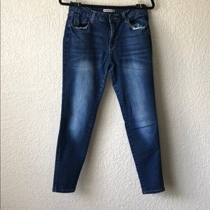 Two tone denim skinny jeans